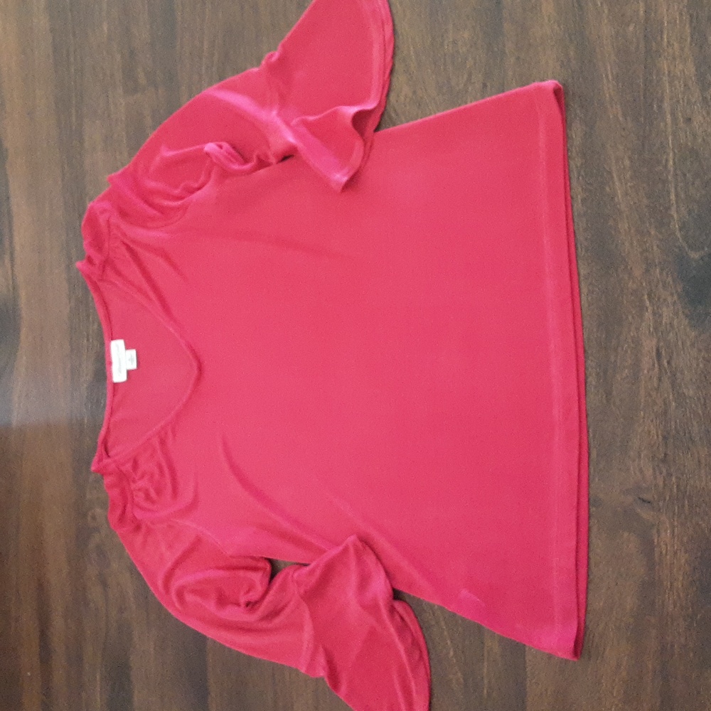 Coldwater Creek Pink Ruffled 3/4 Sleeve Blouse